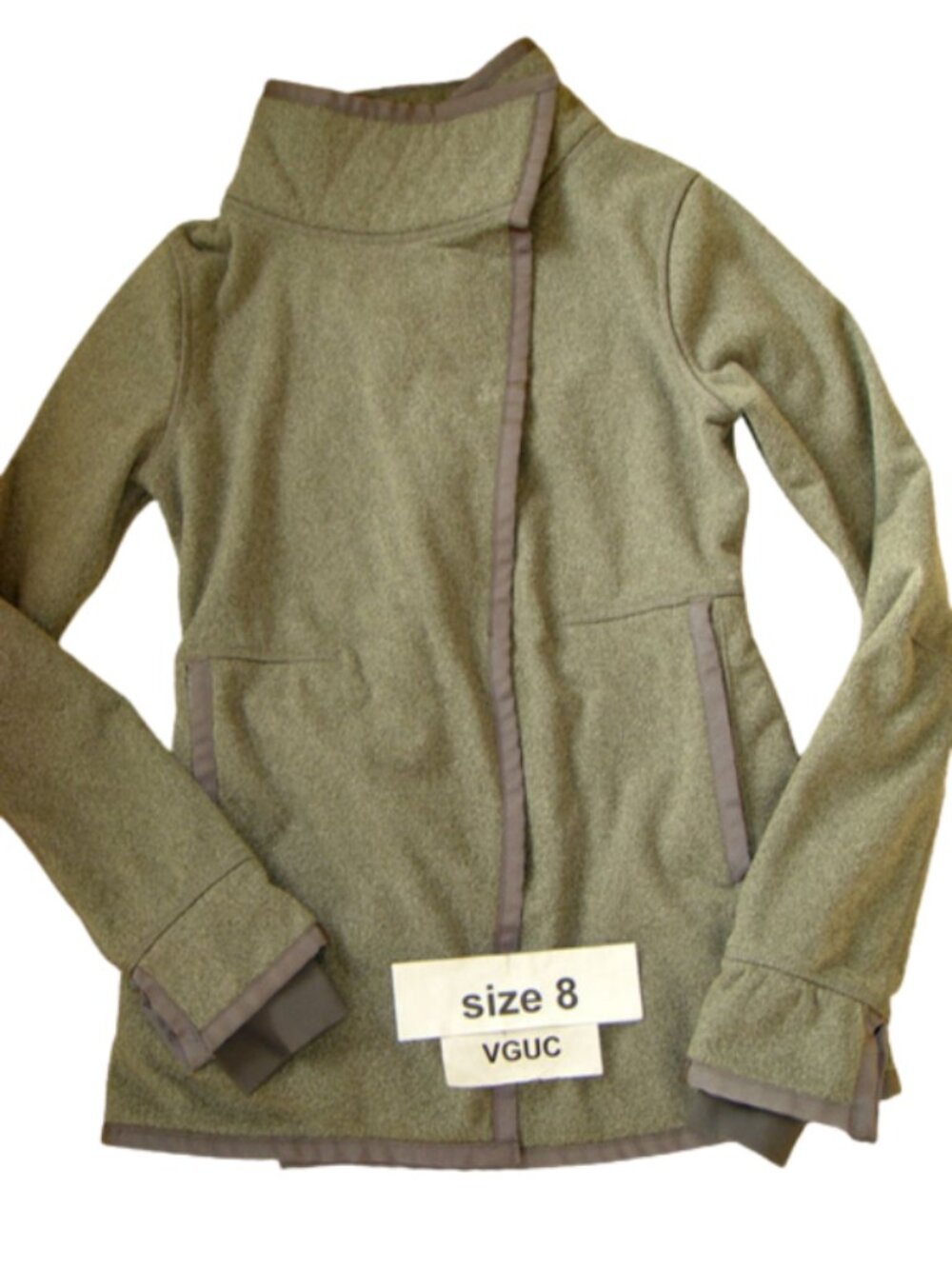 Ivivva Girl by Lululemon 🍋 Big Business Wrap Grey Sherpa thumbholes size 8